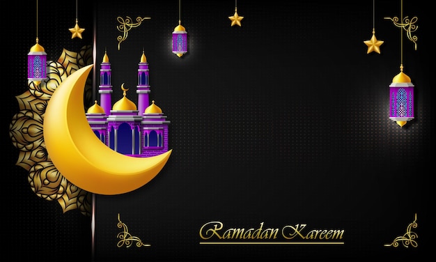 ramadan kareem greeting card with empty space for cover design or text