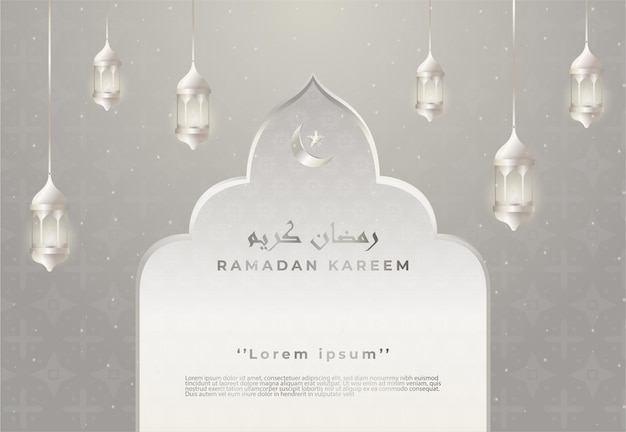 Ramadan kareem greetings colorful banner illustration vector background