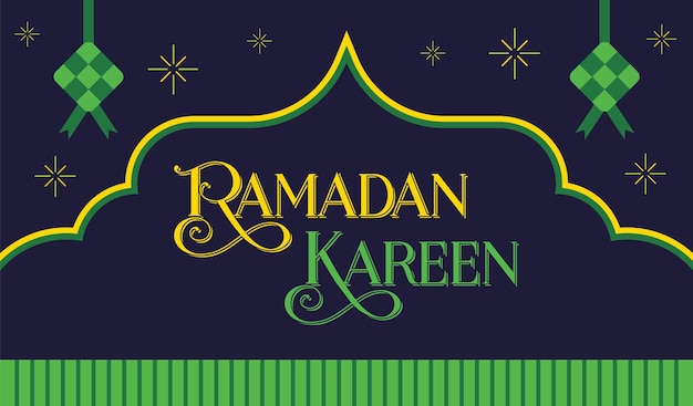 Ramadan kareem greetings with islamic pattern element