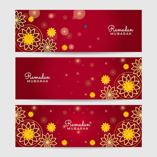 Ramadan kareem horizontal banner background Ramadan kareem islamic greeting card background vector illustration