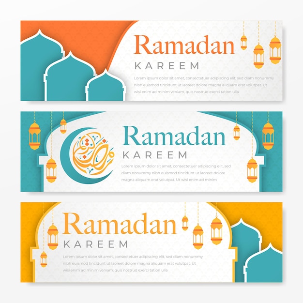 ramadan kareem horizontal banner template premium style