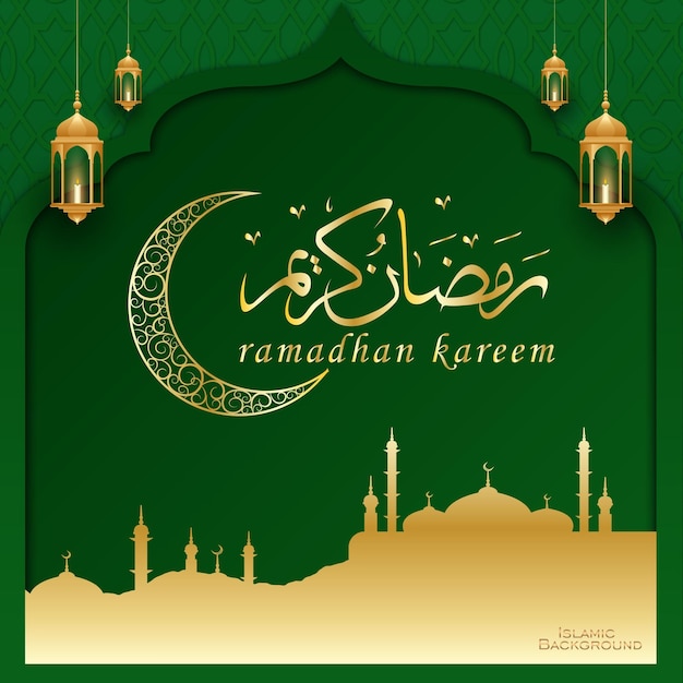 Ramadan kareem Islamic background design with arabic calligraphy and ornament