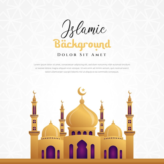 Ramadan kareem islamic background design with mosque illustration. Can be used for greetings card, backdrop or banner