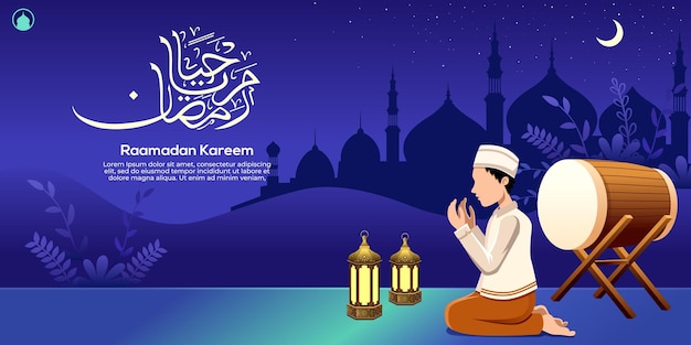 Ramadan Kareem Islamic Background vector Happy Islamic New Hijri Year Graphic design for the decoration of gift certificates banners and flyer