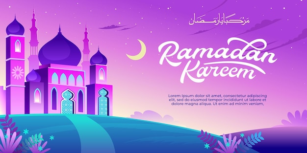 Ramadan Kareem Islamic Background vector Happy Islamic New Hijri Year Graphic design for the decoration of gift certificates banners and flyer