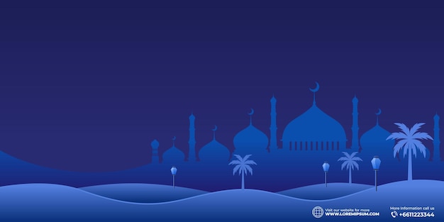 Ramadan Kareem Islamic Background vector. Happy Islamic New Hijri Year.