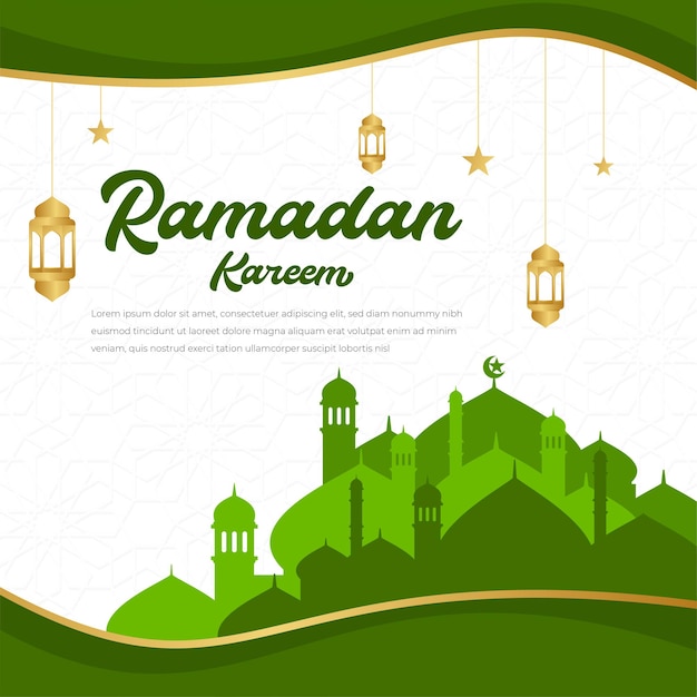 ramadan kareem islamic banner design with arabic style and arabian pattern background