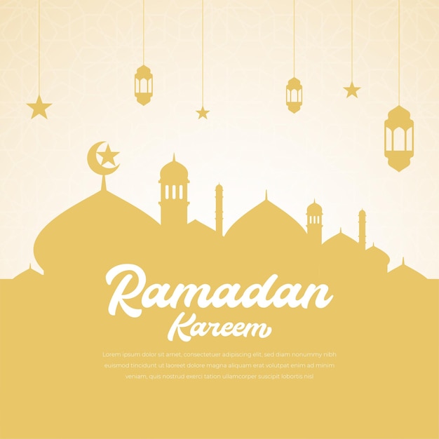 ramadan kareem islamic banner design with arabic style and arabian pattern background