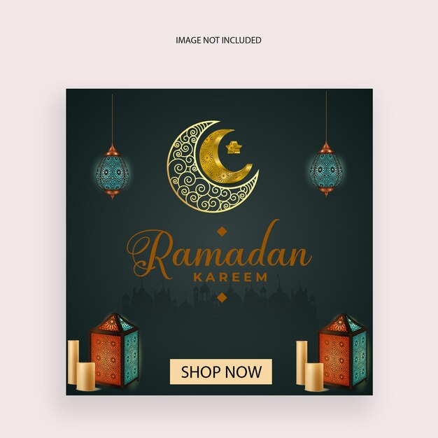 Vector ramadan kareem islamic festival social media post design template