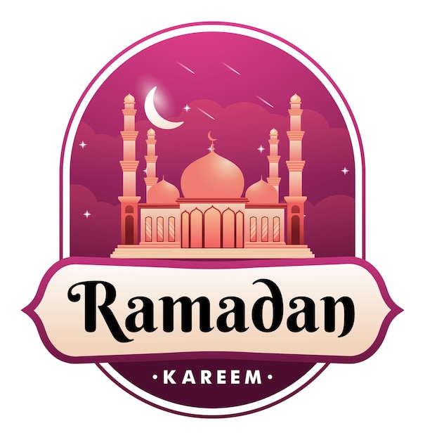 Ramadan kareem label for your greeting card