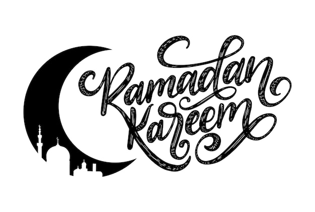 Ramadan kareem lettering in vector holiday design