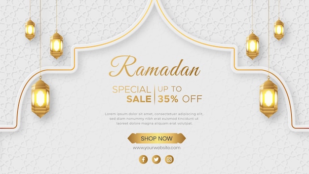 Ramadan Kareem Luxury Sale Banner Islamic Ornament