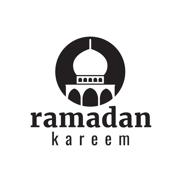 Ramadan kareem muslim culture celebration month religious logo design abstract vector illustration