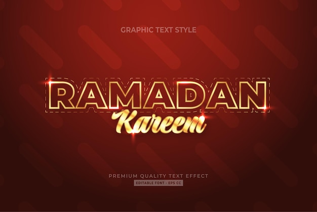 Ramadan Kareem on red and gold text effect