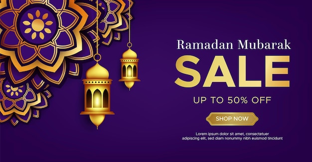 Ramadan kareem sale banner template  