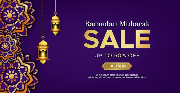 Ramadan kareem sale banner template  