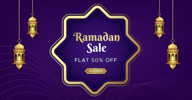 Ramadan kareem sale banner template  