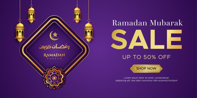 Vector ramadan kareem sale banner template