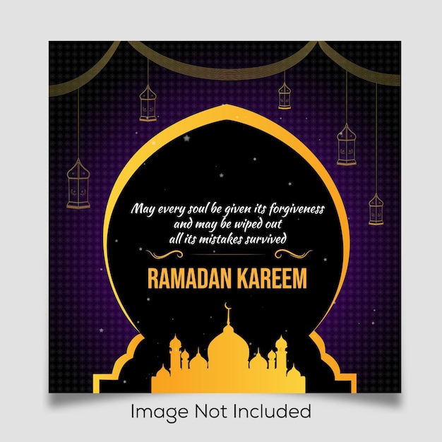 Ramadan kareem social media banner post template free vector