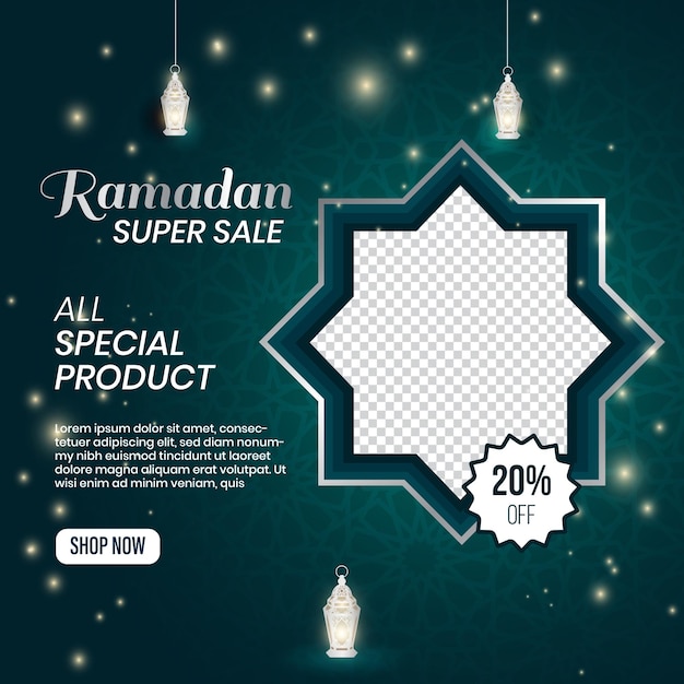 Ramadan Kareem Social Media Banner Template Design