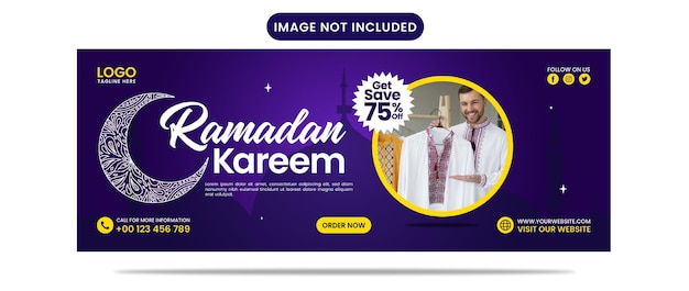 Ramadan Kareem social media banner template design