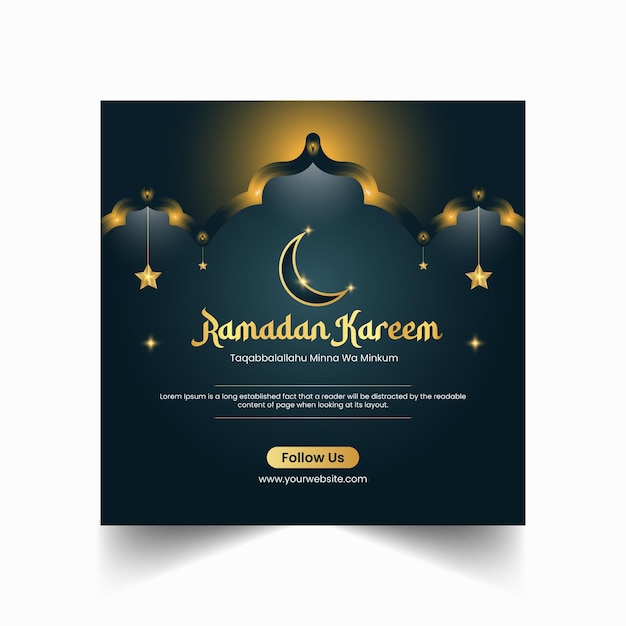 Ramadan Kareem social media post and web banner design template Premium Vector