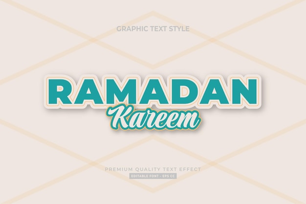 Ramadan Kareem soft turquoise text effect