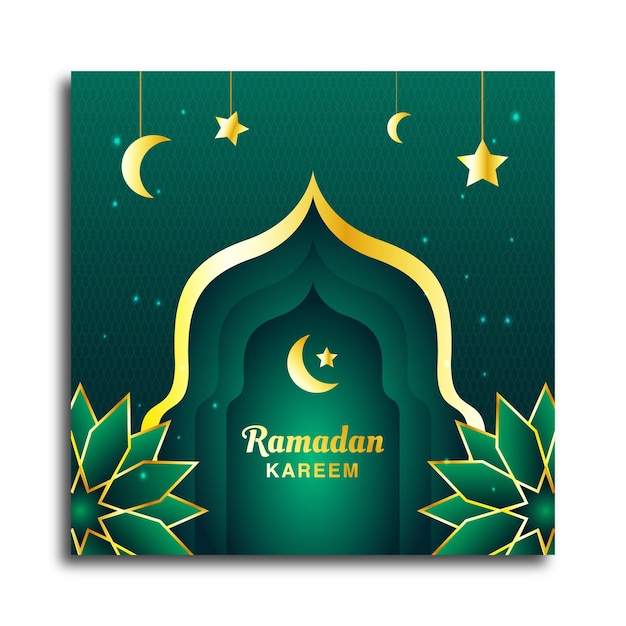 Ramadan kareem traditional islamic festival religious social media post template