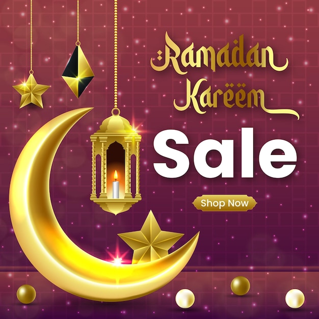 Ramadan kareem traditional islamic festival social media post banner