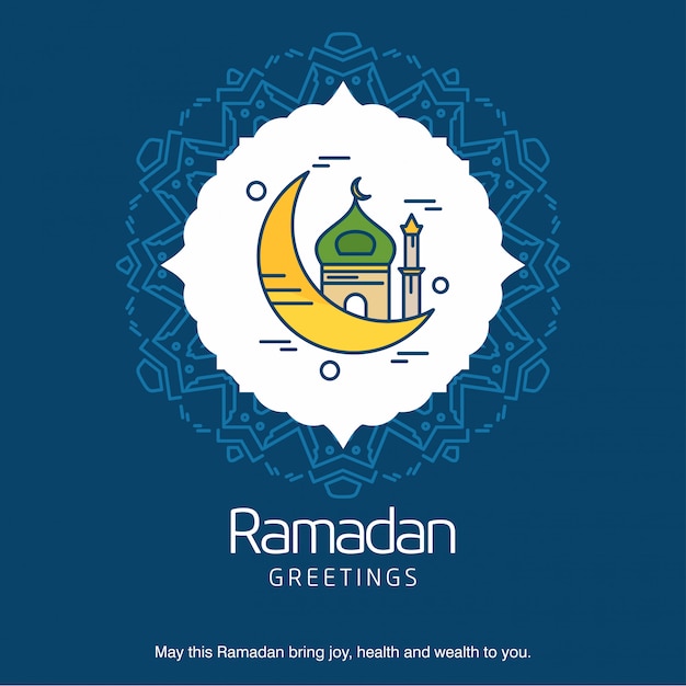 Ramadan Kareem typogrpahic with creative design vector