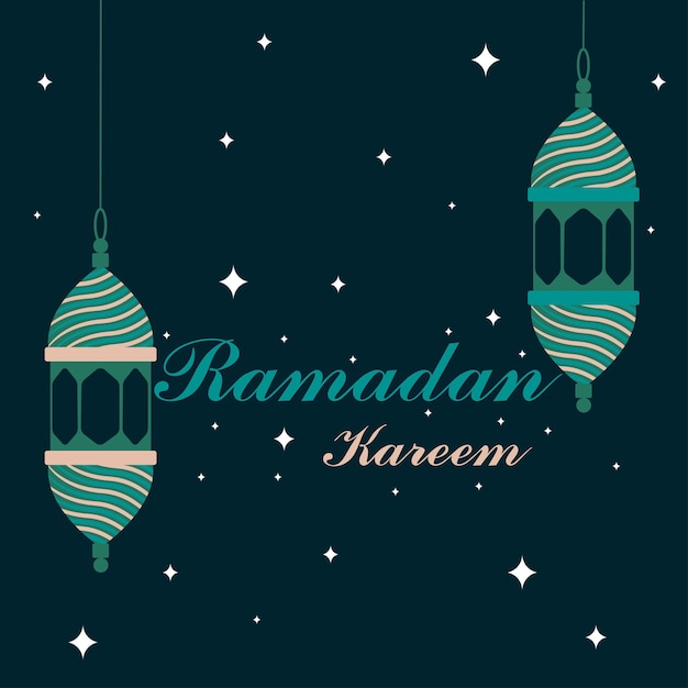 Vector ramadan kareem vector design with decorative lantern