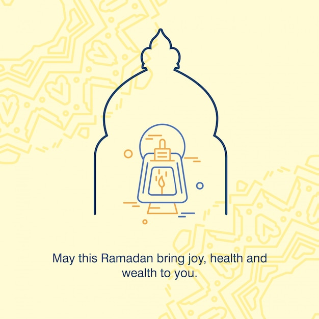 Ramadan Kareem Vector Greeting Card Background