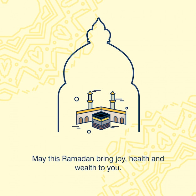 Ramadan Kareem Vector Greeting Card Background