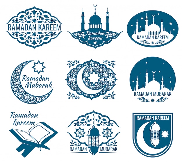 Ramadan kareem vector labels