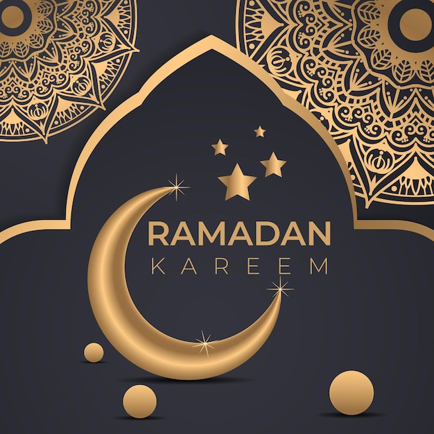 ramadan kareem with islamic mandala background