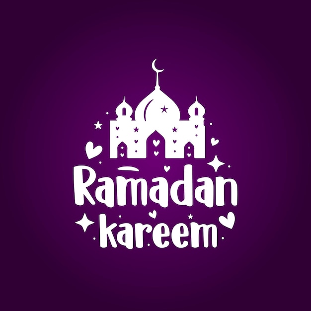 Ramadan kareem with mosque islamic lettering