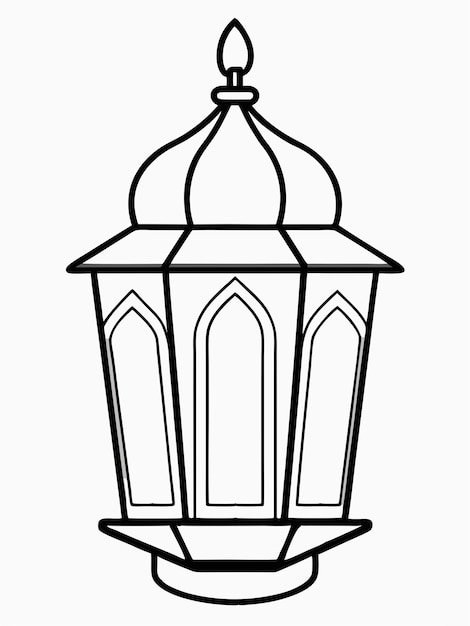 Vector ramadan lantern colouring book pages for children and adults with vector design