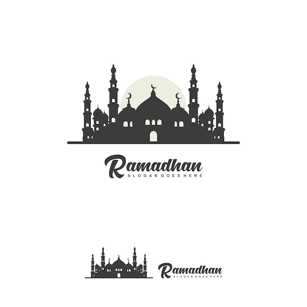 ramadan logo concept mosque silhouette design template or vector illustration