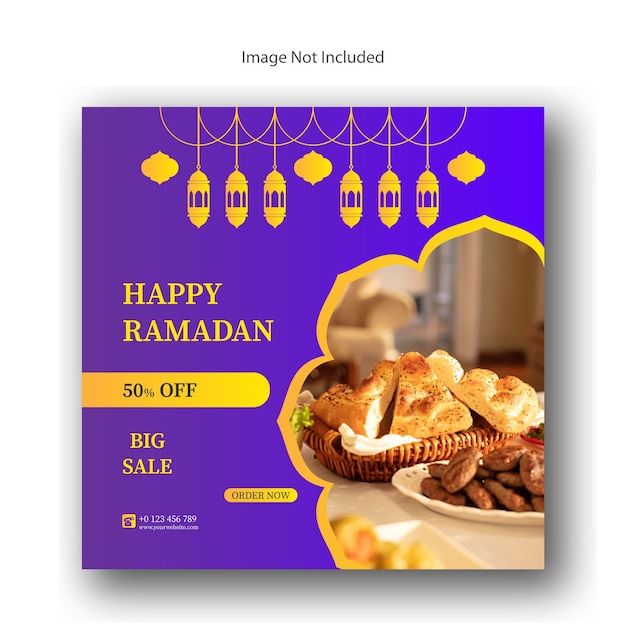 Ramadan Mubarak fast food social media design