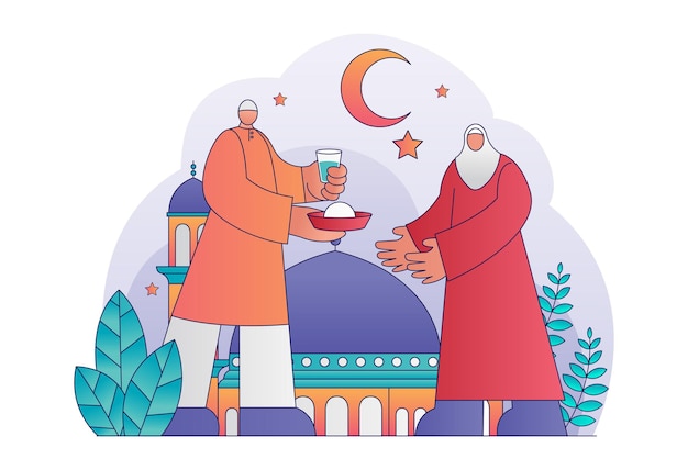 ramadan mubarak flat design