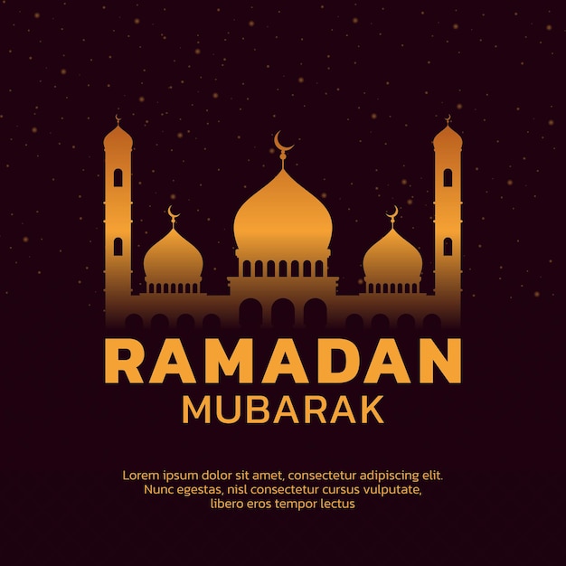 Ramadan Mubarak golden design template