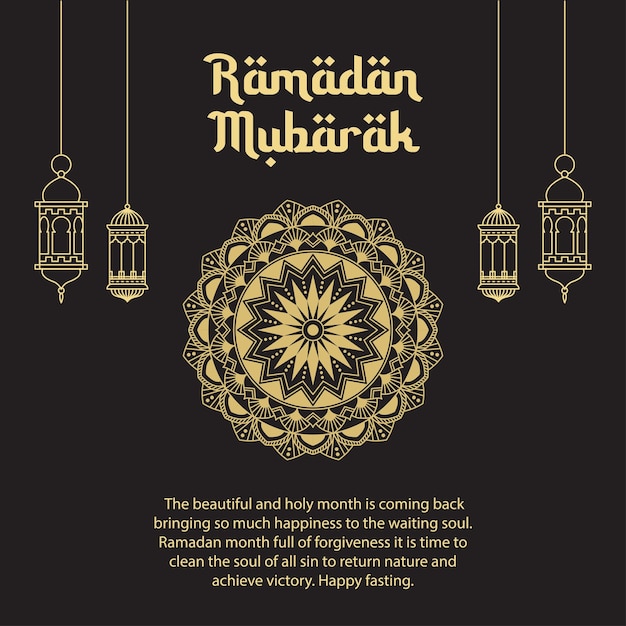 Ramadan mubarak greeting card