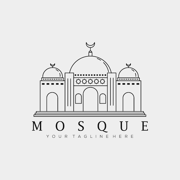 Ramadan mubarak icon. arabic mosque logo vector illustration design