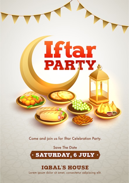 Ramadan Mubarak, Iftar Party Concept.