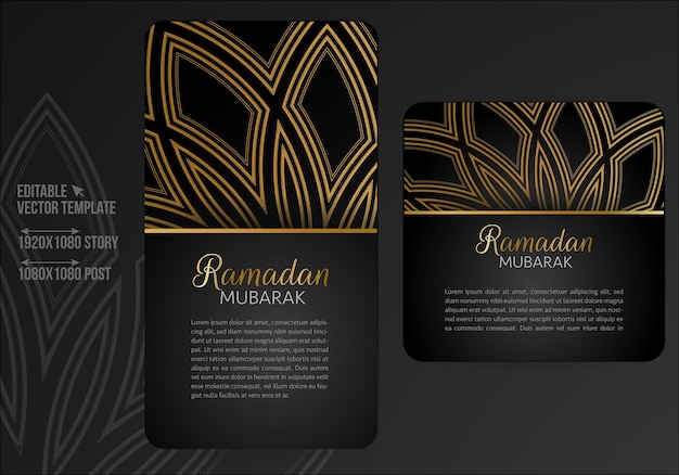 Ramadan Mubarak Islamic Elegant Green and Golden Luxury Ornamental Background for Social Media