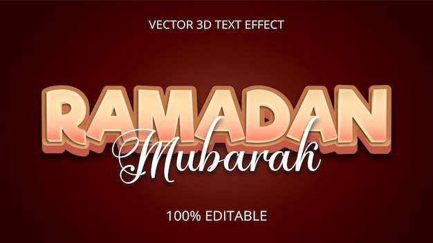 Ramadan Mubarak Luxury creative 3d text effect