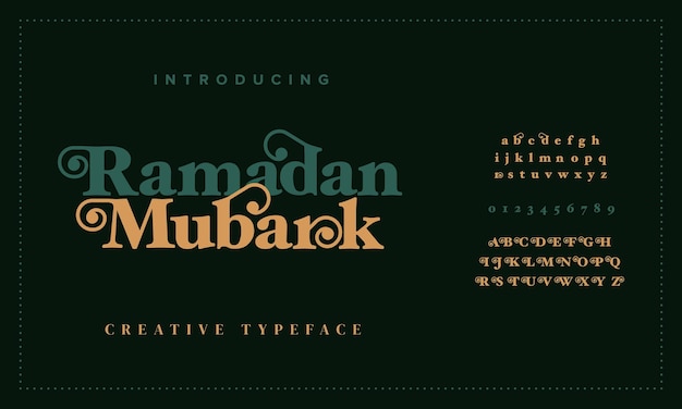 Ramadan mubarak luxury elegant alphabet letters and numbers Elegant islamic typography classic serif