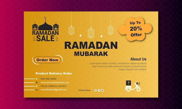 Ramadan Mubarak and social media banner design EidalFitr Banner design Template