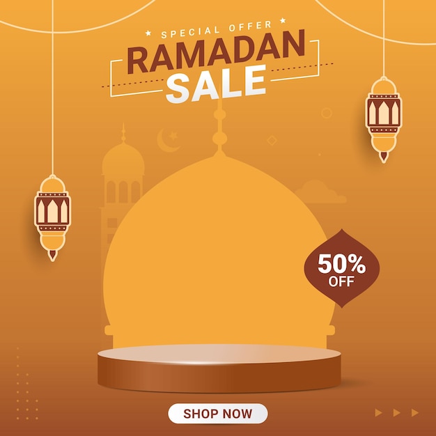 Ramadan sale banner discount template design for business promotion