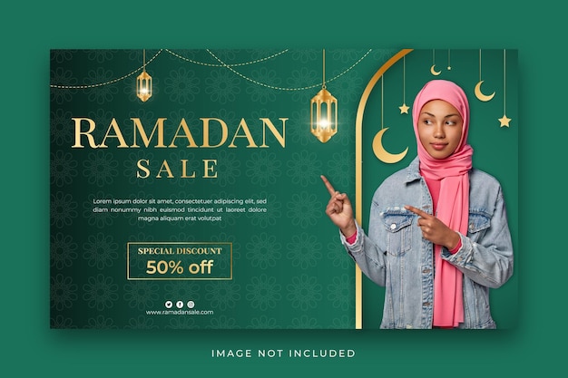 Ramadan Sale Banner Social Media Post Template